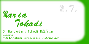 maria tokodi business card